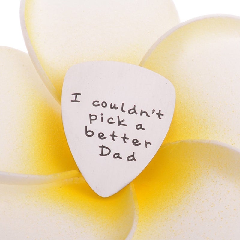 YeeQin I Couldn't Pick a Better Dad Mens Stainless Steel Guitar Pick Gift for Daddy Papa Father - Image 5